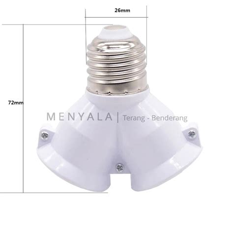 Jual Over Fitting 2 Cabang E27 Pemanjang Fitting Lampu Fiting