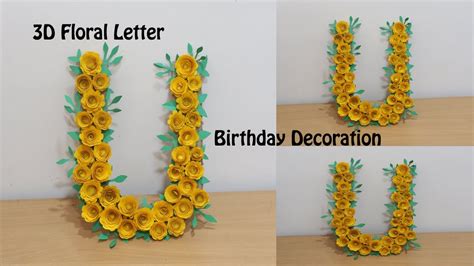 Diy D Floral Letter Birthday Decoration English Subtitle Ss