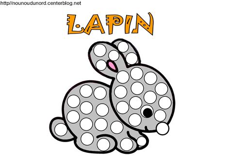 Lapin bébé de Pâques coloriage pour gommettes en couleur