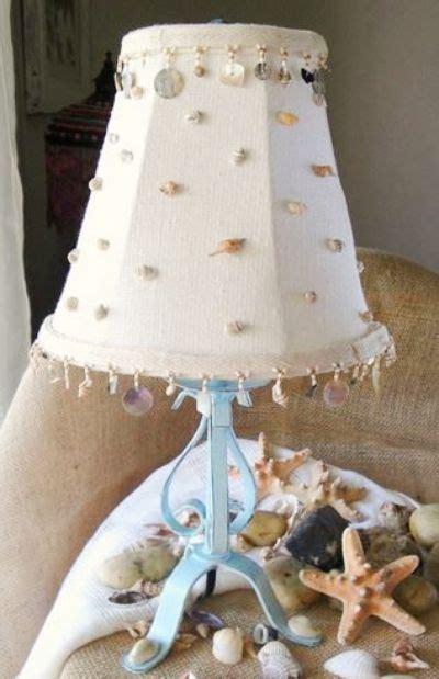 Make A Sea Shell Lamp Diy Lamp And Lampshade Makeovers With Shells Beach Lamps Diy Lamp Shade