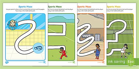 Sport Pencil Control Path Worksheets Creat De Profesori