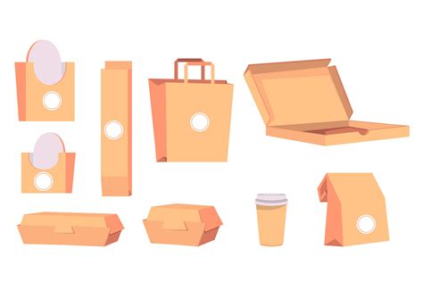 Food carton boxes vector collection | Object Illustrations ~ Creative ...