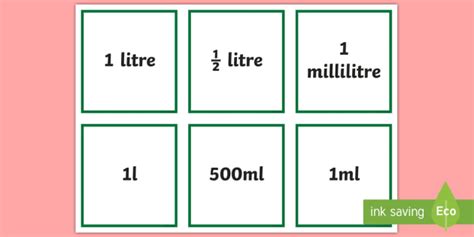 Units of Capacity Cards (teacher made)