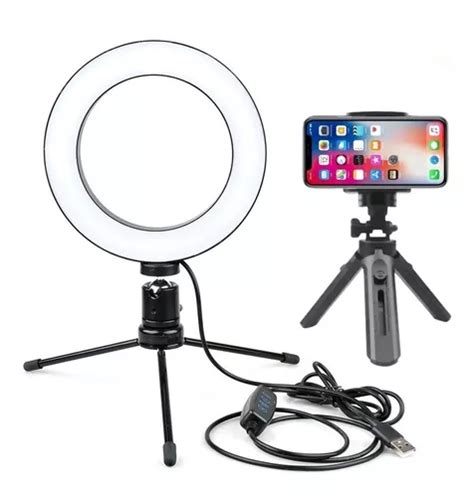 Ring Light Iluminador Selfie Make Live Trip De Mesa Luz Led