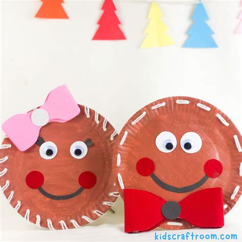 Laced Paper Plate Gingerbread Man - Kids Craft Room