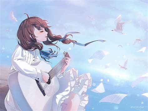 1920x1080px | free download | HD wallpaper: anime girl, guitar ...