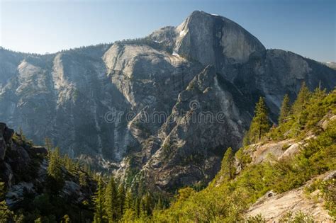 View Of Half Dome And Granite Cliffs From Snow Creek Trail In Yosemite