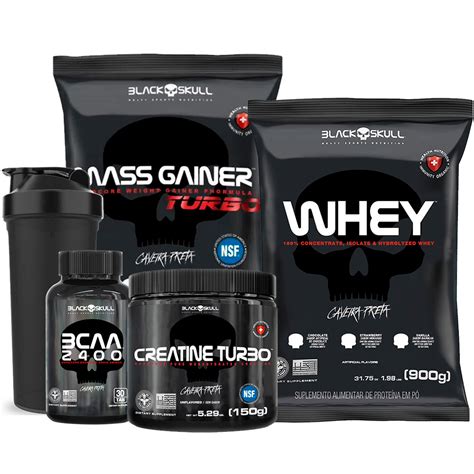 Kit Mass Gainer Turbo Whey Refil G Creatina Turbo G Bcaa