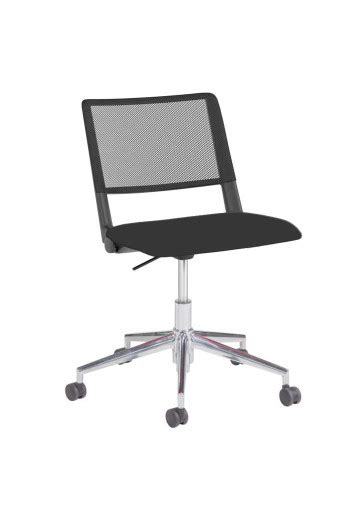 Noma Swivel Black Fabric Seat And Mesh Back Chrome 5 Star Krost