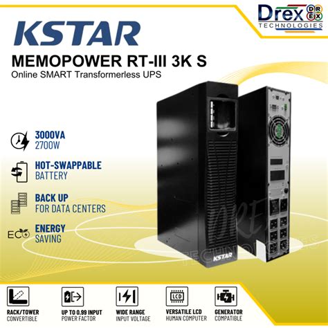 KSTAR MP RT 3K S 3KVA 2700W On Line Smart UPS Rack Tower Convertible