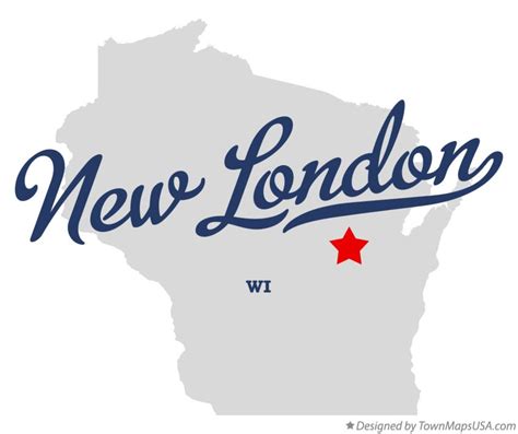 Map of New London, WI, Wisconsin