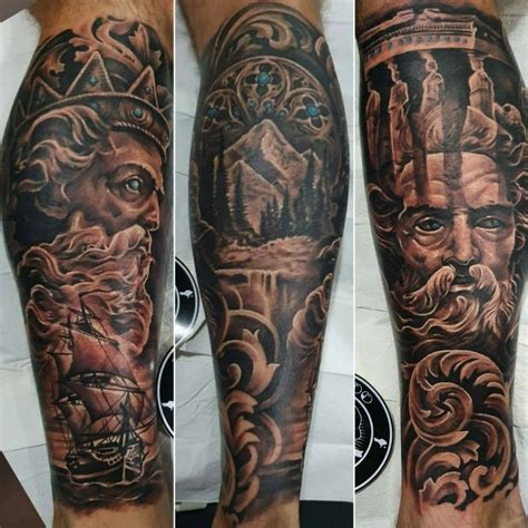 Greek Mythology Leg Tattoo Sleeve