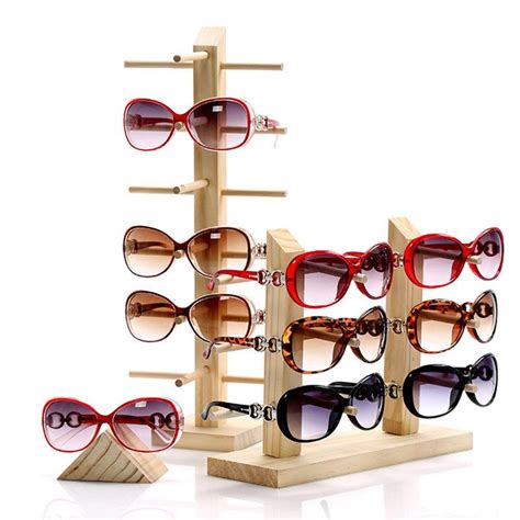 Mulit Size Wood Sunglass Display Show Case Rack Shelf Eye Glasses Show