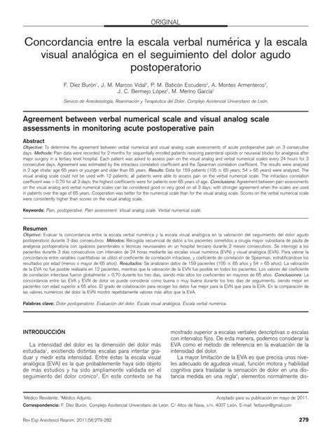 Pdf Concordancia Entre La Escala Verbal Num Rica Y La Escala Visual