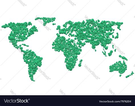 Green world map Royalty Free Vector Image - VectorStock