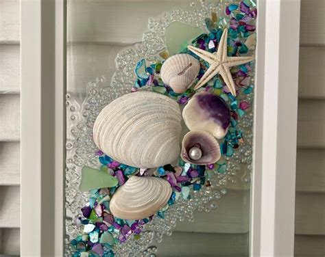 Seashell Sea Glass Beach Frame Etsy