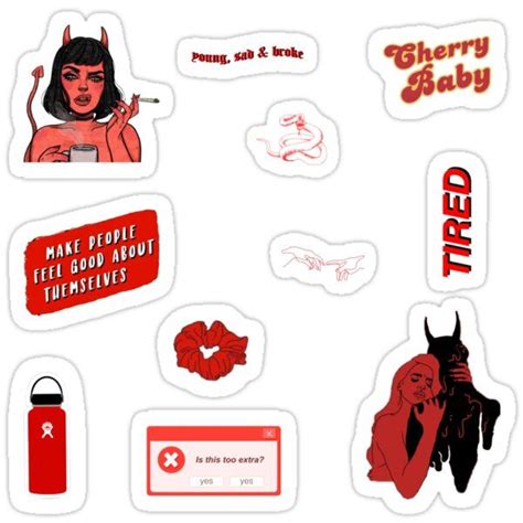 Red Aesthetic Vsco Sticker Pack Sticker In Red Aesthetic