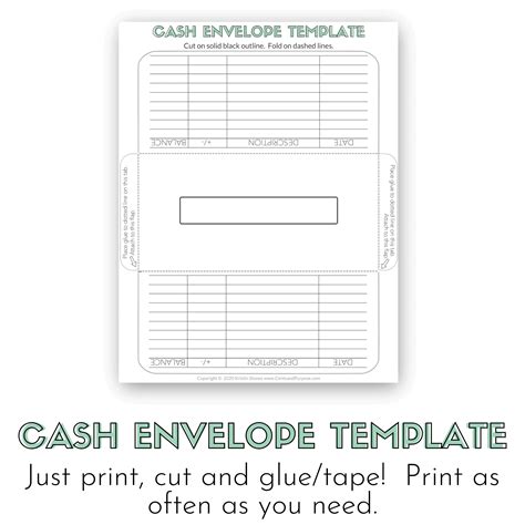 Cash Envelope Cash Breakdown Slip Bundle Cents Purpose