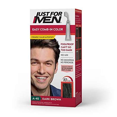 Tinta Para Cabelo Masculino Just For Men Aplicação Fácil Castanho Escuro A 45 Tinta De