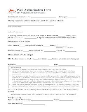 Fillable Online Calvinhalifax PAR Authorization Form Halifax