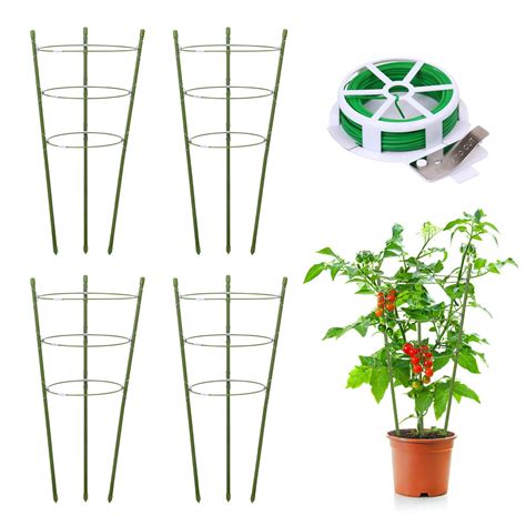 4 Pack Plant Support Tomato Cages For Garden 18 Inches Small Tomato