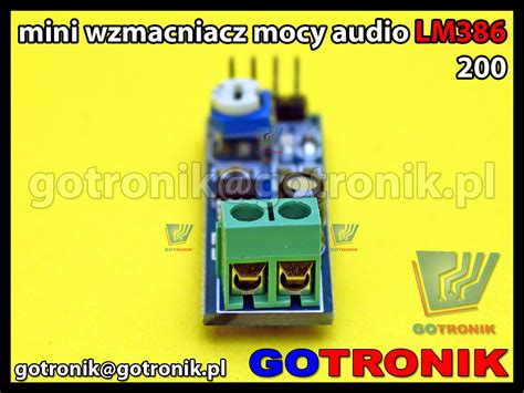 Moduł wzmacniacza mocy audio LM386 wzmocnienie napięciowe 200