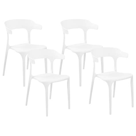 Chaises De Salle Manger Blanches En Plastique Empilables Demi