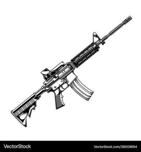 Gun M4 Royalty Free Vector Image Vectorstock