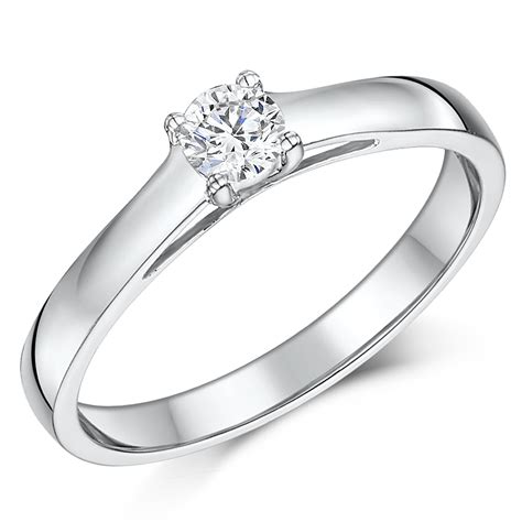 9ct White Gold Quarter Carat Diamond Solitaire Engagement Ring White Gold Rings At Elma Uk