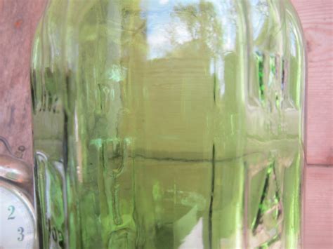 Vintage Green Glass Water And Juice Bottle 40 Oz Etsy