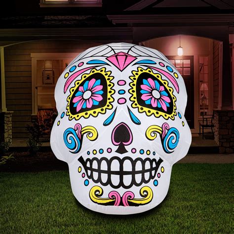 Buy Holidayana Halloween Inflatables Large 4 Ft Sugar Skull