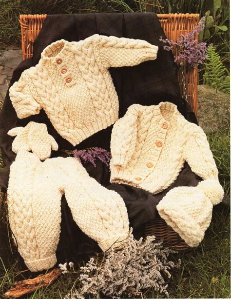 Baby Aran Sweater Cardigan Knitting Pattern Pdf Cable Jumper Etsy Uk