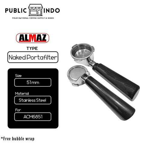 Jual Almaz Bottomless Naked Portafilter Ukuran 51mm 3 Kuping Untuk