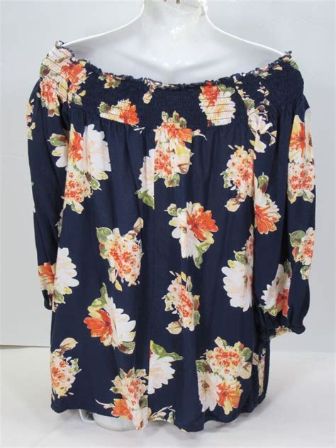 Band Of Gypsies Off The Shoulder Boho Top S [ 30 Bust 24l ] Floral