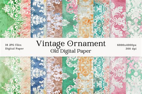 Vintage Ornament Old Retro Digital Paper Graphic By Lemonmoon