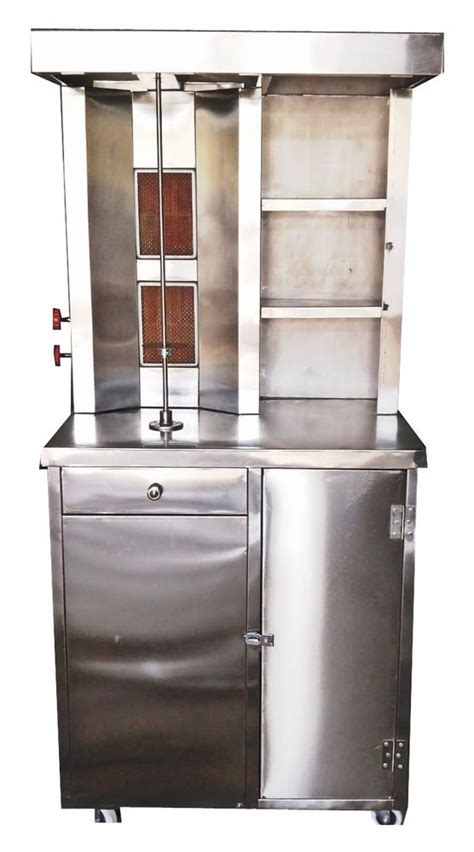 Silver Stainless Steel Shelf Shawarma Machine For Restaurant Number