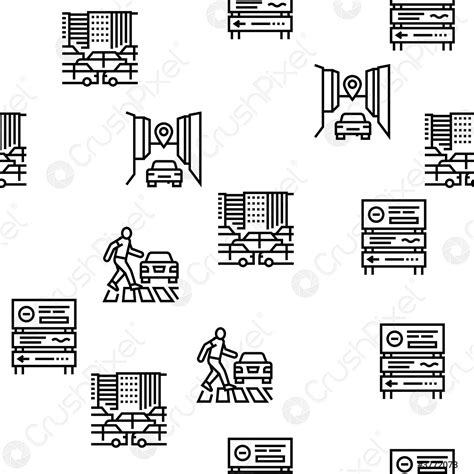 Traffic Jam Transport Vector Seamless Pattern Stock Vector 3772078