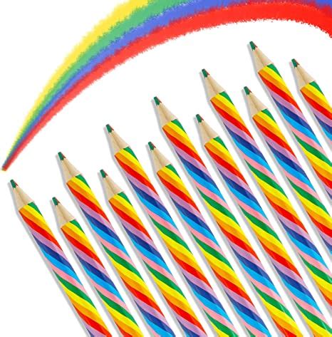 ALTcompluser 12 Stücke Regenbogenstifte Kinder Set Regenbogen Buntstift