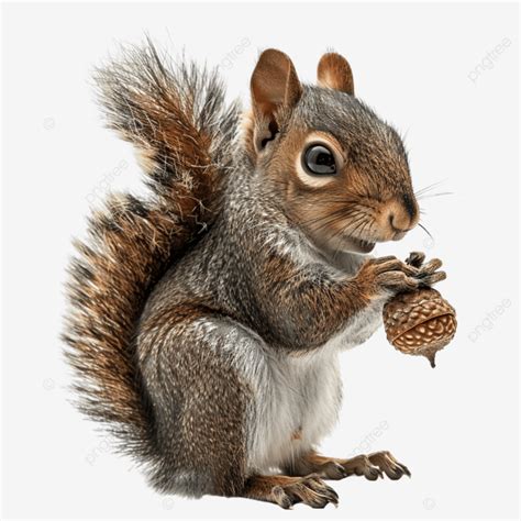 Carton Squirrel Holding Acorn, Acorn, Adorable, Animals PNG Transparent ...