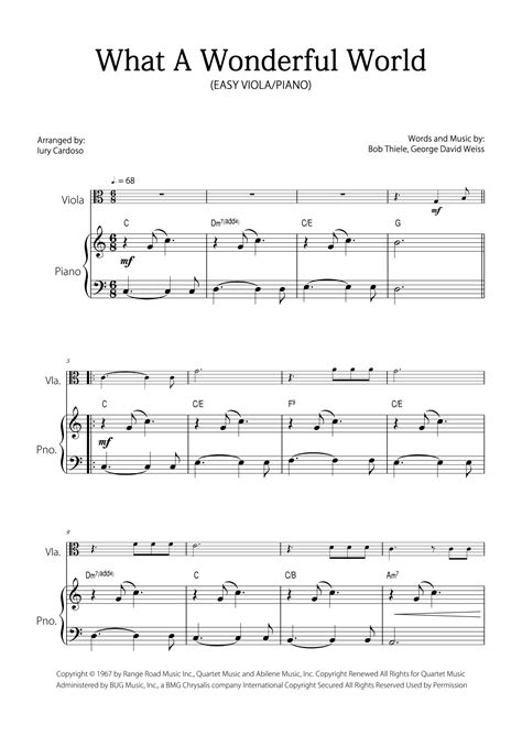 What A Wonderful World Arr Iury Cardoso Sheet Music Louis