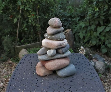 Zen Large Stacked Stone Garden Cairn Lake Michigan Lake Superior