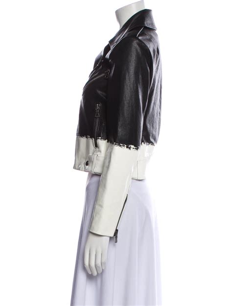 Alice Olivia Lamb Leather Biker Jacket Black Jackets Clothing