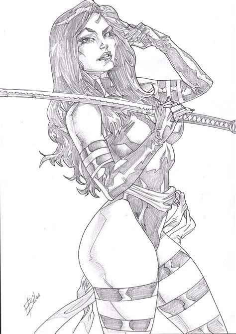 Psylocke Sexy Amazing Pinup Original Comic Page By Edilson Bilas Ag