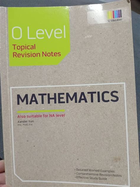 O Level Topical Revision Notes Mathematics Hobbies Toys Books