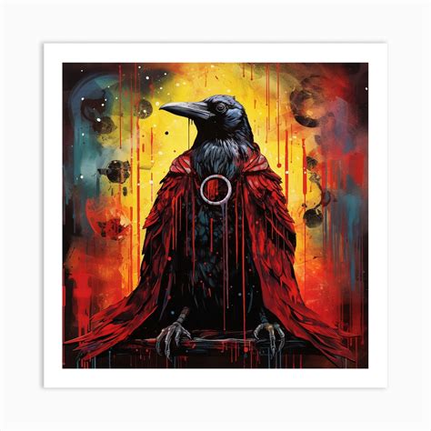 Crow Rainbow Art Print by David Arts - Fy