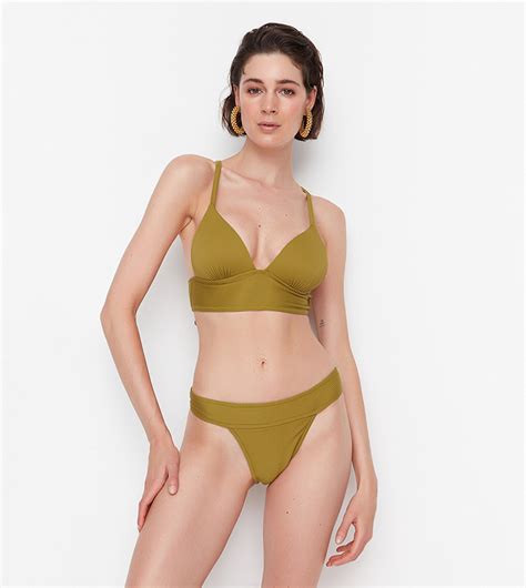 Buy Trendyol Textured Bikini Brief In Green 6thStreet UAE