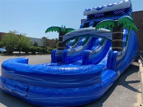 20ft Dual Lane Tropical Wave Water Slide The Big Bounce Theory