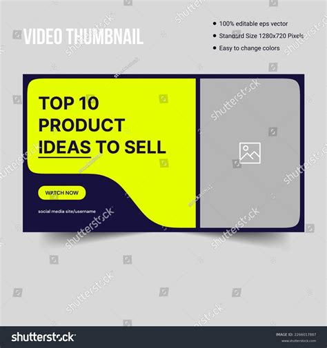 Product Sell Youtube Video Thumbnail Template Stock Vector Royalty