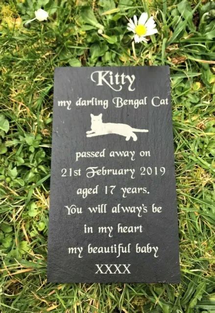 PERSONALISED ENGRAVED PET Memorial Slate Headstone Grave Marker Plaque