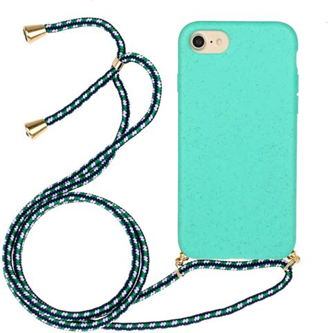 IPhone 7 8 SE 2020 2022 Crossbody TPU Hoesje Met Koord Mint